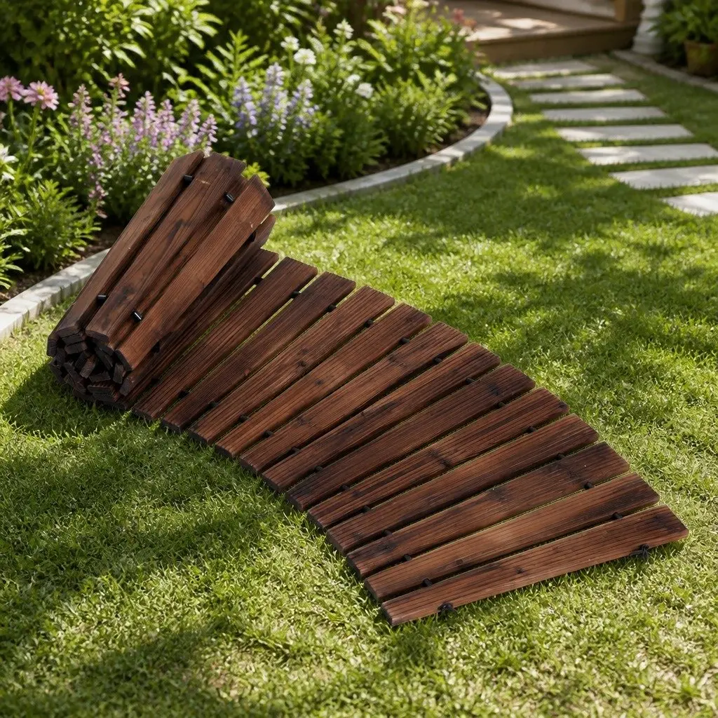 Garden Pathway Roll-Out Walkway 8FT Curved Outdoor Backyard Terrain Flexible