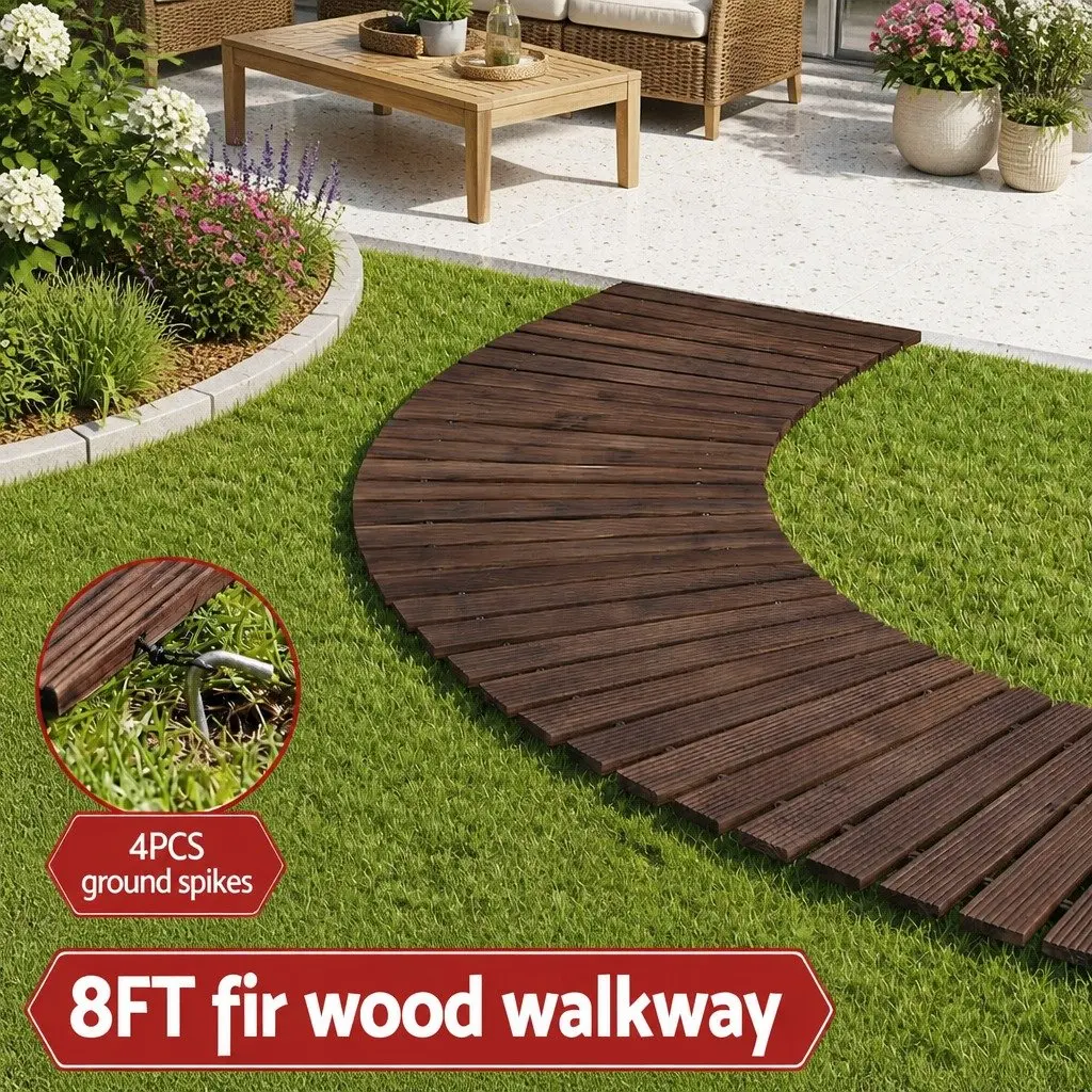 Garden Pathway Roll-Out Walkway 8FT Curved Outdoor Backyard Terrain Flexible