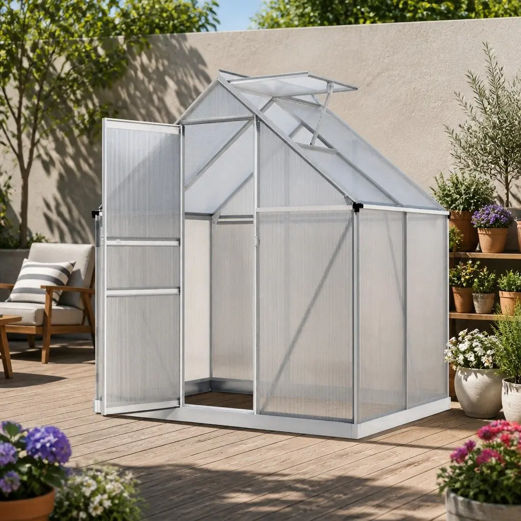 Garden Greenhouse with Aluminium Frame 1.3M x 1.9M x 2.0M