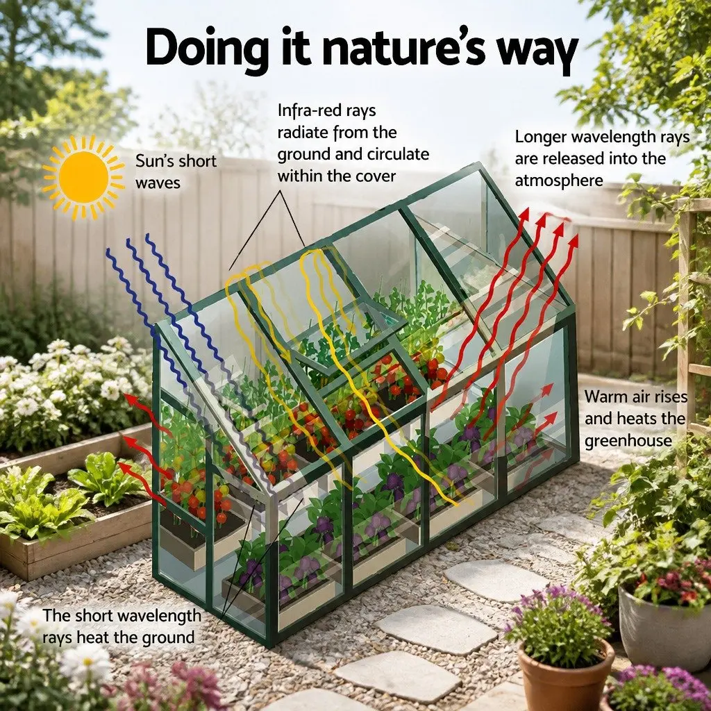 Aluminium Lean-to Greenhouse 2.52x1.27x2.13M Polycarbonate Green Plant House
