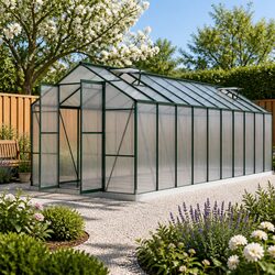 Reliable Aluminium Polycarbonate Greenhouse 6.3x2.44x2.1M for Your Garden