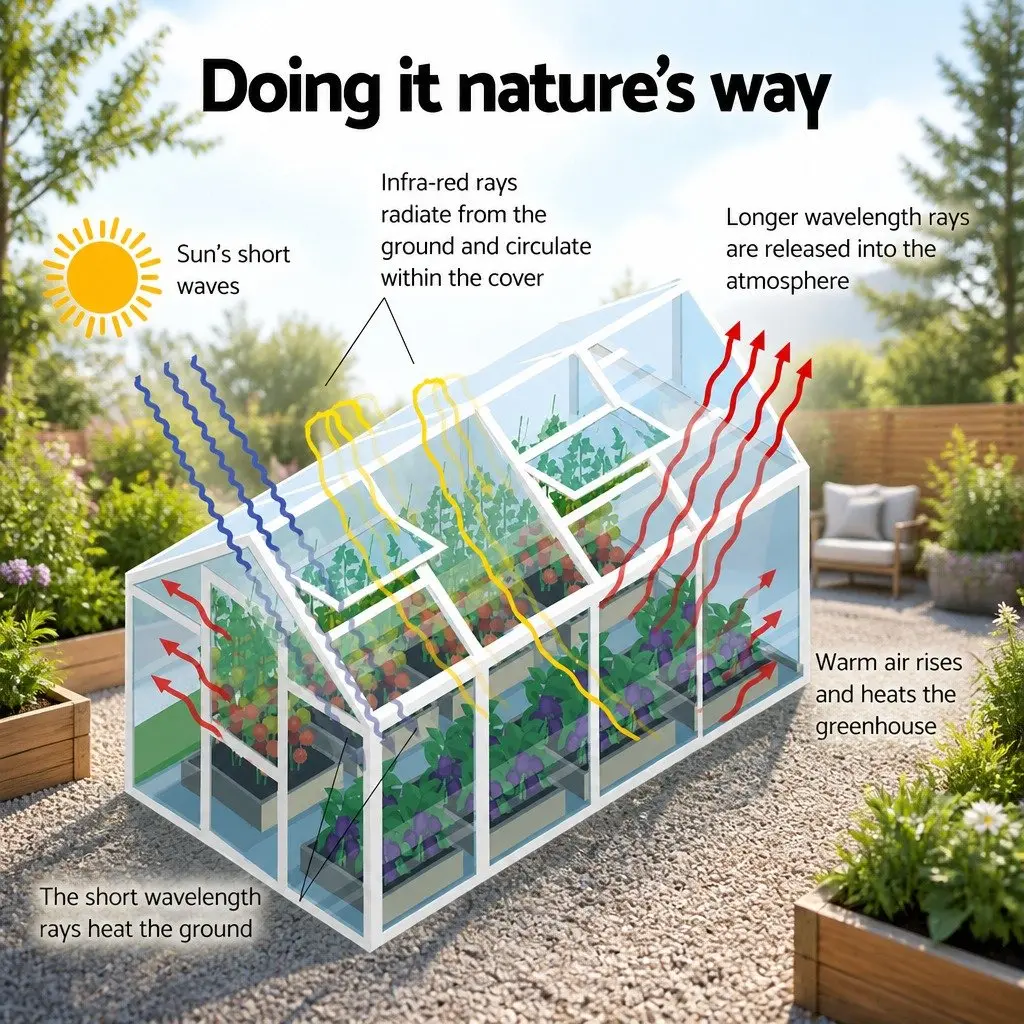 Aluminium Greenhouse for Plant Gardening 2.42x2.5x2.26M Silver Double Doors Polycarbonate