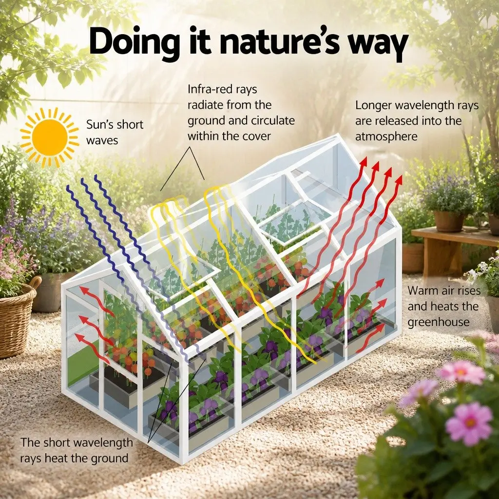 Aluminium Greenhouse 6.03x2.44x2.68M Garden Double Doors Polycarbonate Panels Silver