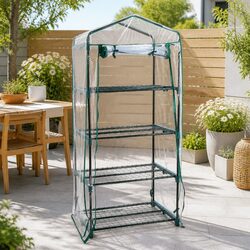 Mini Greenhouse 4 Tier Shelves Garden Planter Portable PVC Cover 160x70x50cm