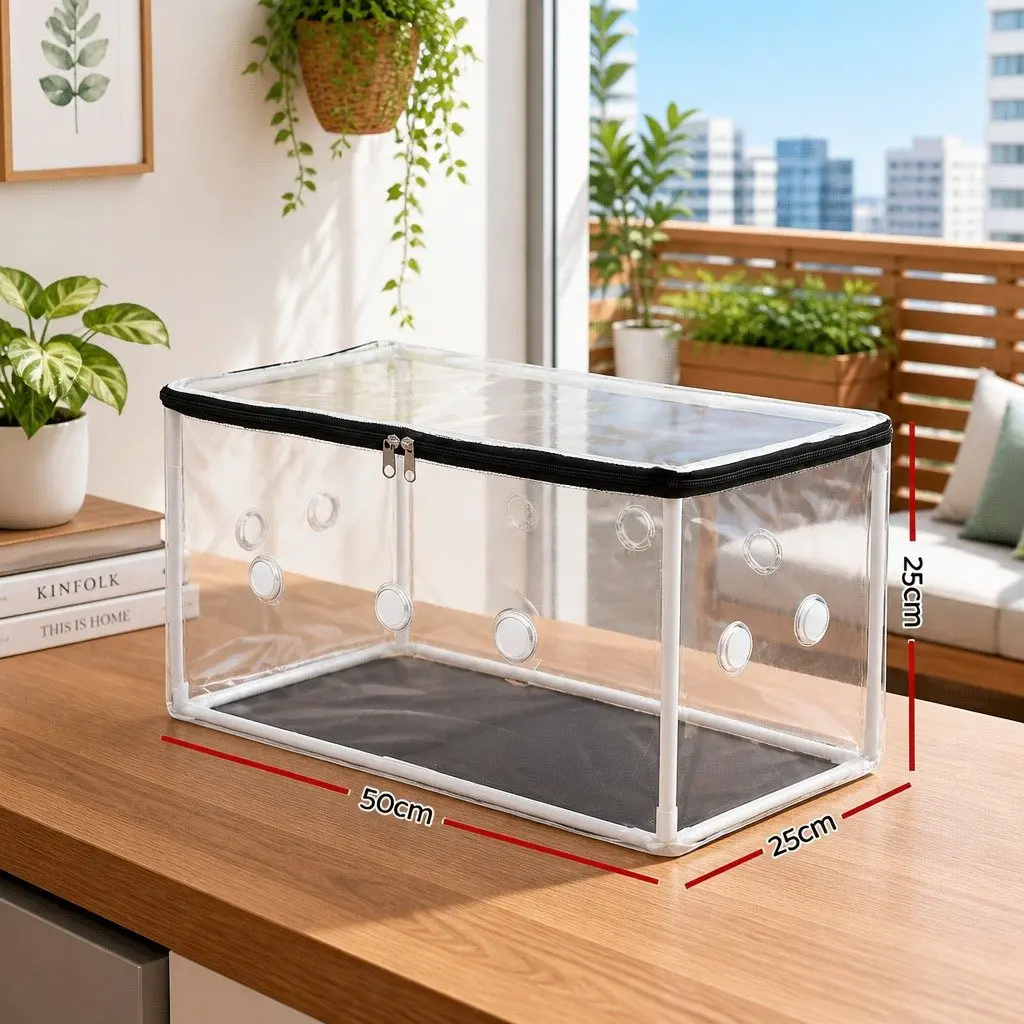 Mini Greenhouse 50x25x25cm Portable Plant Protector PVC Cover Balcony Patio Herb