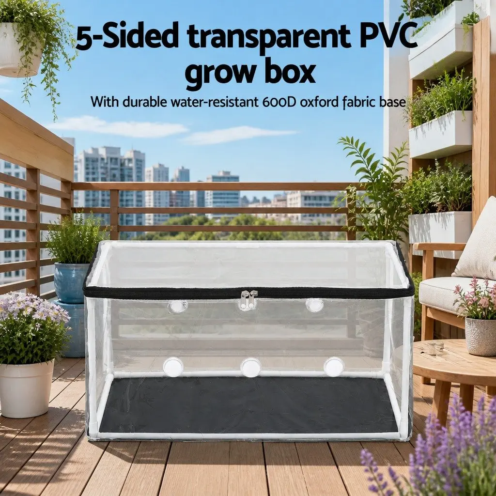 Mini Greenhouse 50x25x25cm Portable Plant Protector PVC Cover Balcony Patio Herb