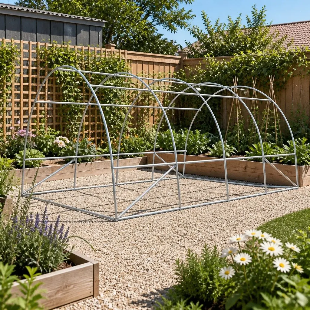 Tunnel Greenhouse Walk-In Plant House 4x3x2M Green PE Cover Steel Frame