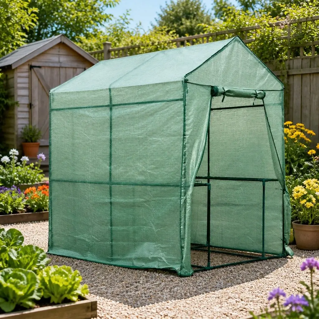 Walk in Greenhouse 1.2x1.9x1.9M Garden Tunnel Plant Shed Growhouse 4 Shelves