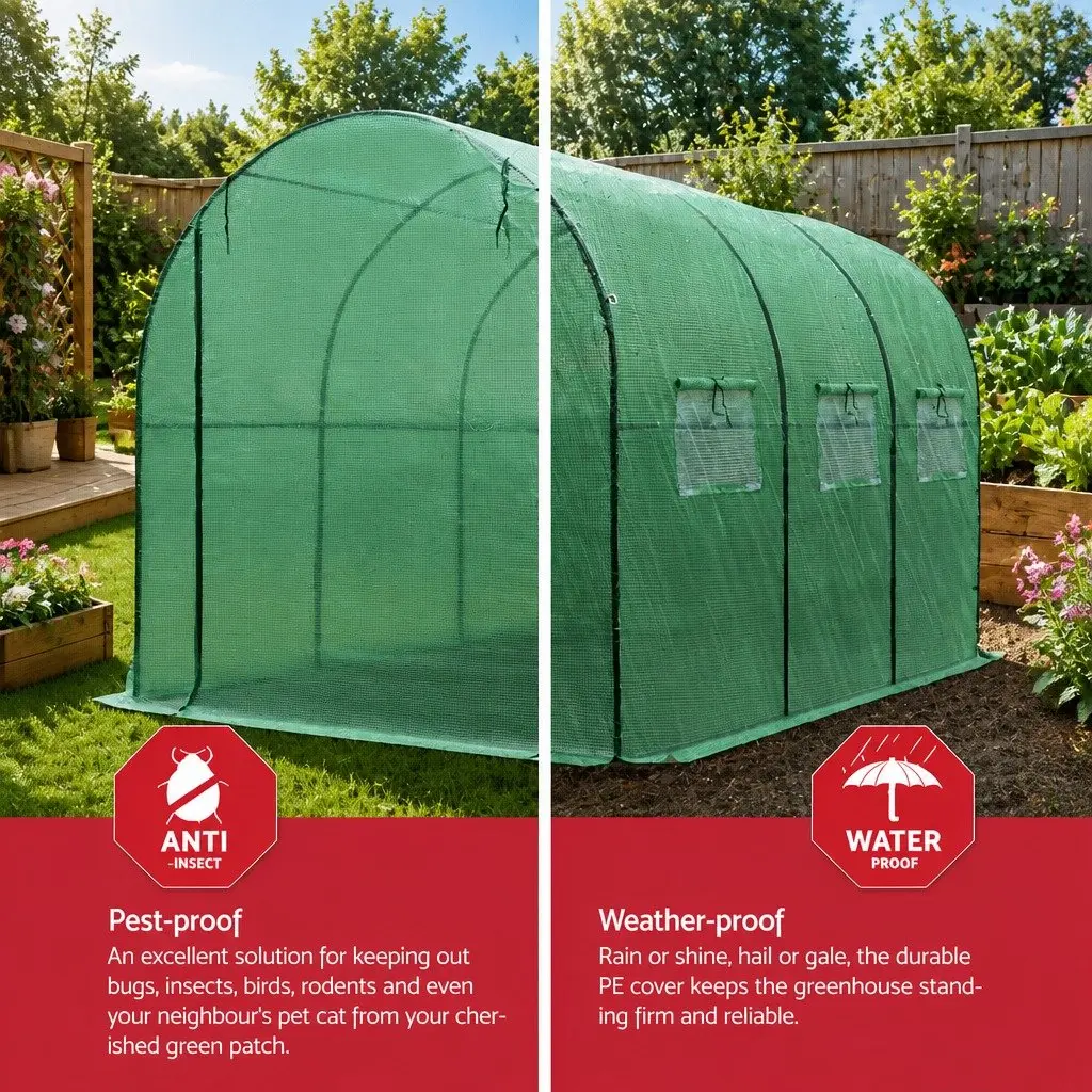Walk-In Greenhouse 3x2x2M Tunnel Plant Dome Green