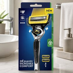 Pro Shield 5 Razor Handle with 2 Cartridges Precision Shaving System Ergonomic