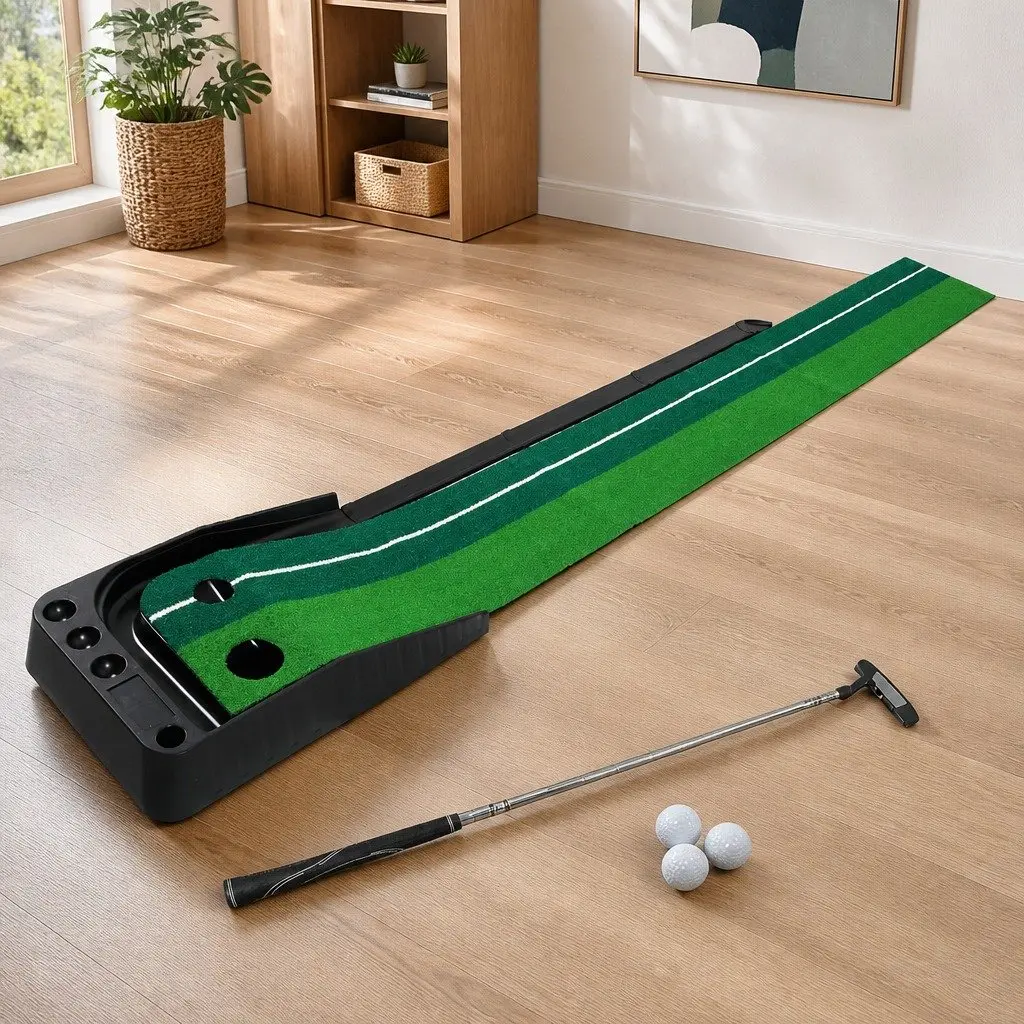 Golf Putting Mat 250cm with Dual Target Holes