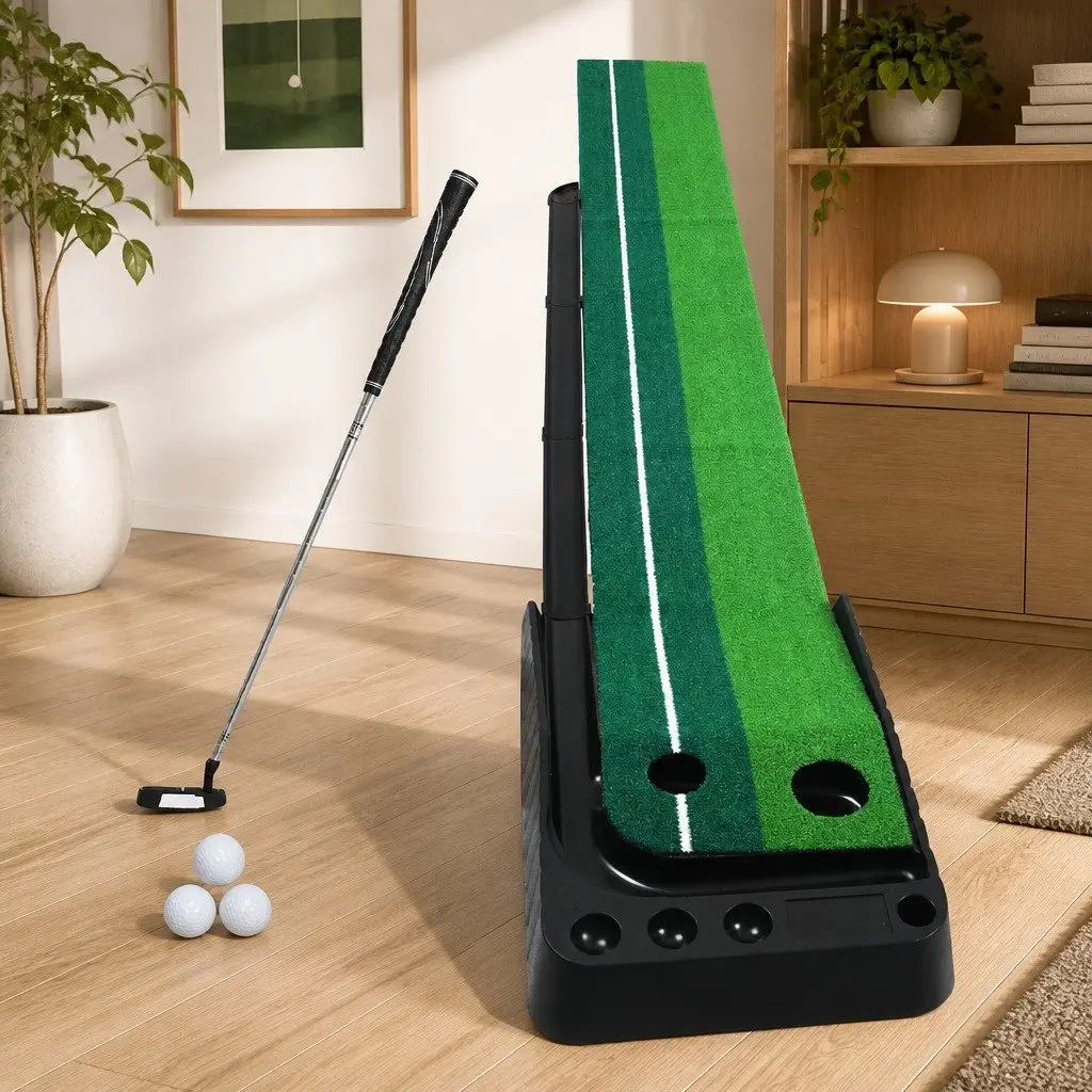 Golf Putting Mat 250cm with Dual Target Holes
