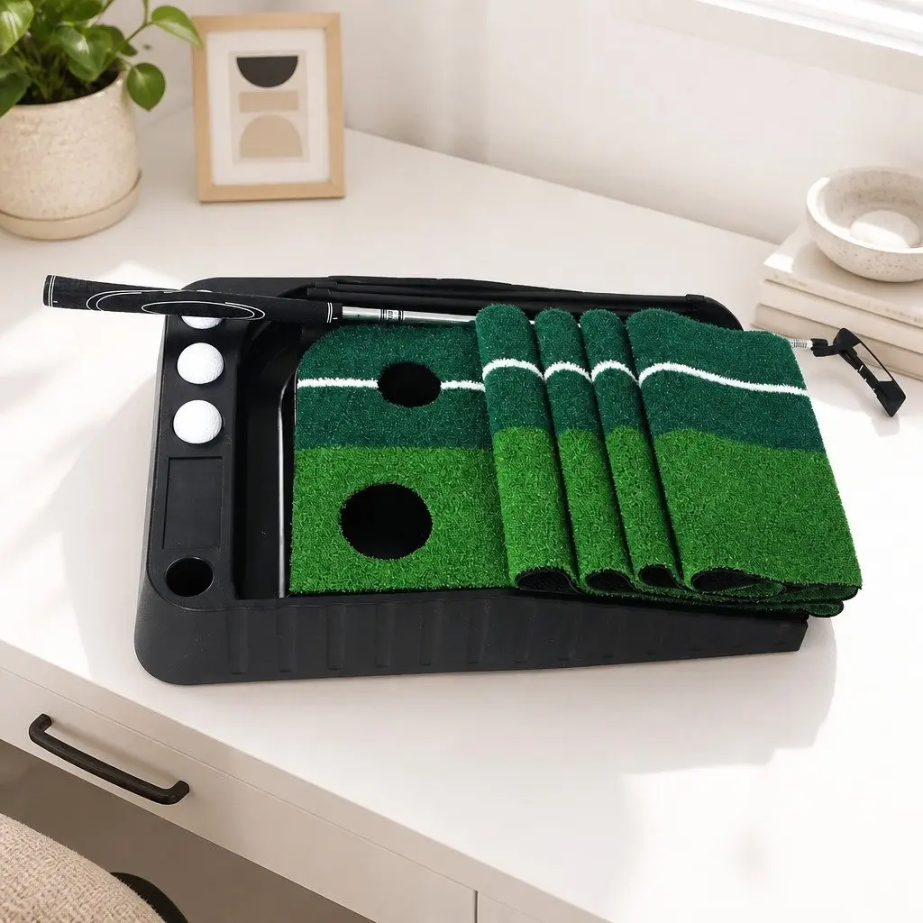 Golf Putting Mat 250cm with Dual Target Holes