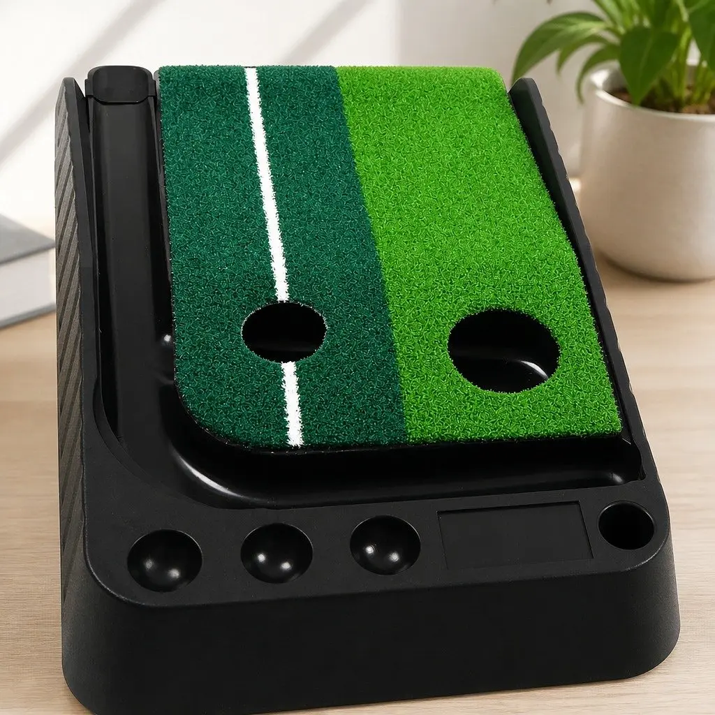 Golf Putting Mat 250cm with Dual Target Holes