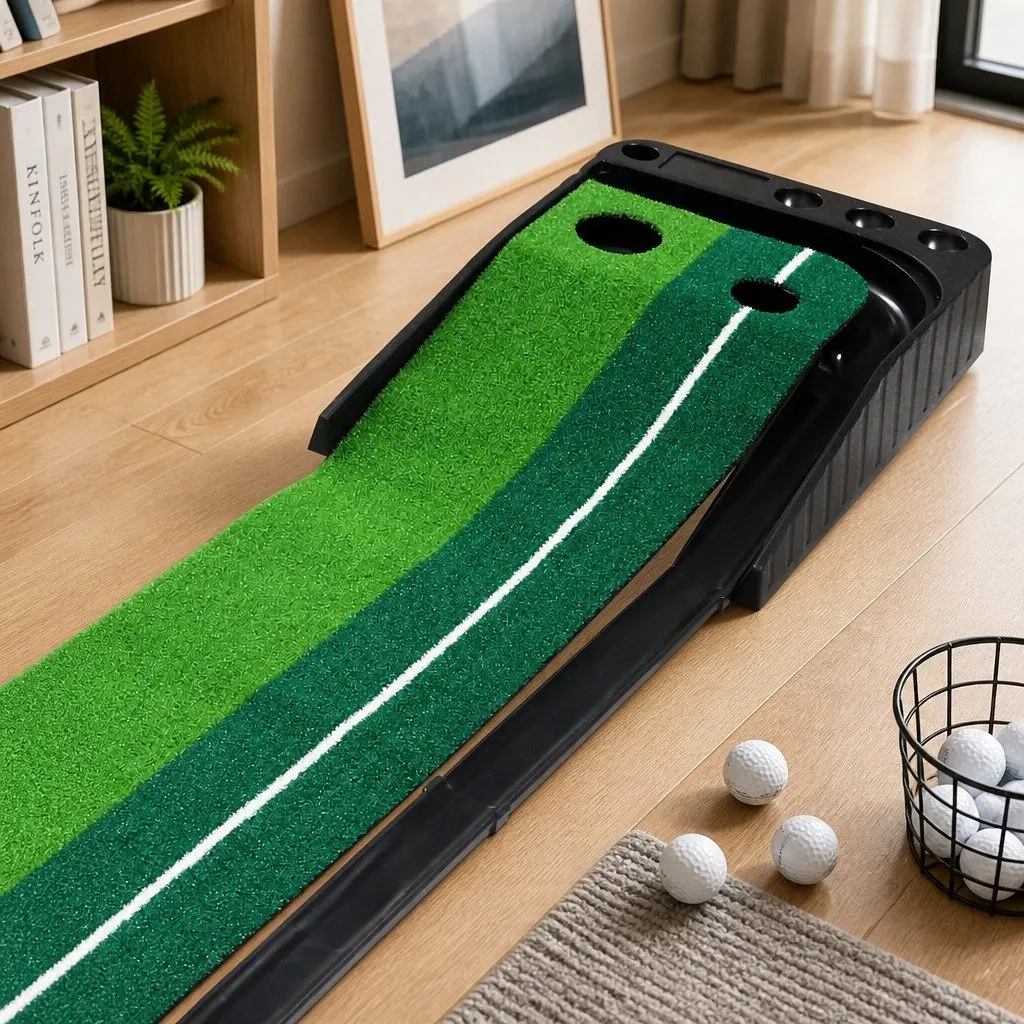 Golf Putting Mat 250cm with Dual Target Holes