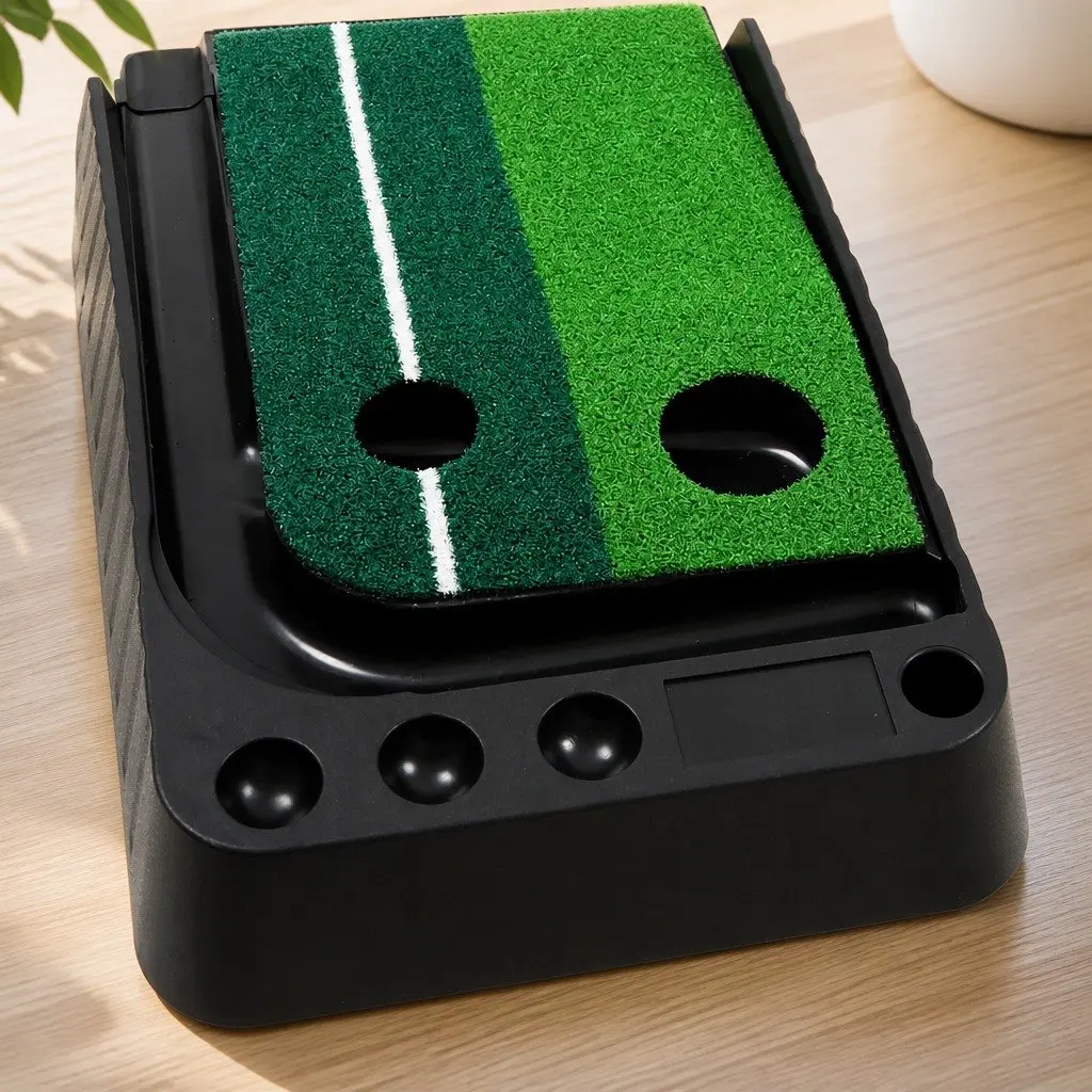 Golf Putting Mat Indoor Practice Trainer 250cm Green and Black