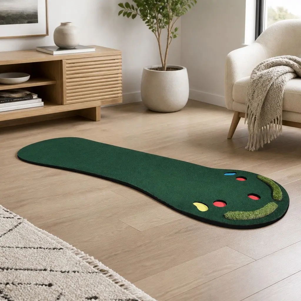 Golf Putting Mat 3M Practice Indoor Outdoor Portable Anti-Slip Simulated Straw
