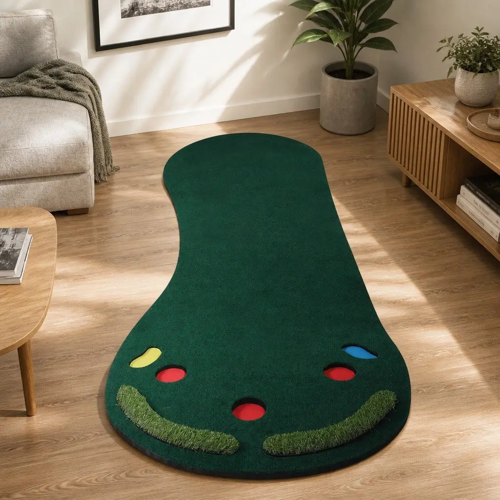 Golf Putting Mat 3M Practice Indoor Outdoor Portable Anti-Slip Simulated Straw