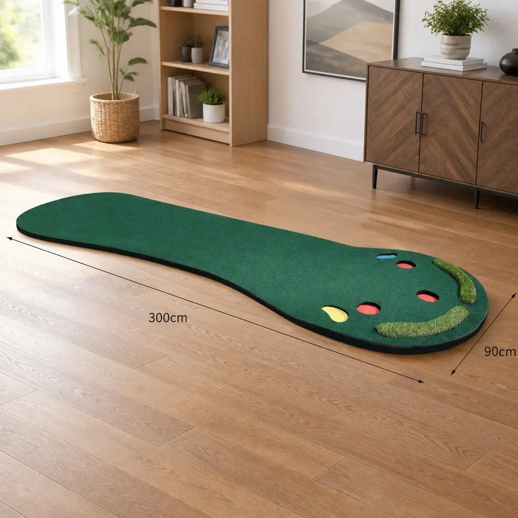 Golf Putting Mat 3M Practice Indoor Outdoor Portable Anti-Slip Simulated Straw