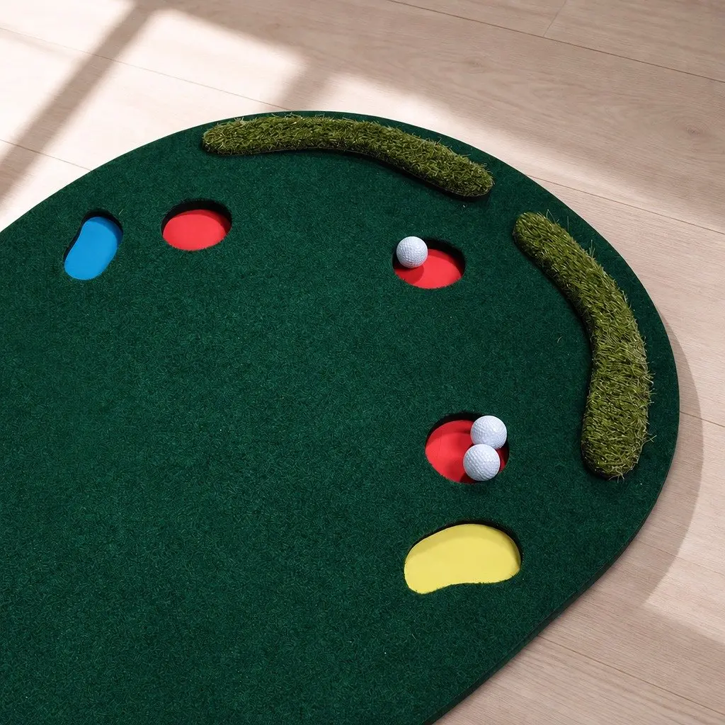 Golf Putting Mat 3M Practice Indoor Outdoor Portable Anti-Slip Simulated Straw