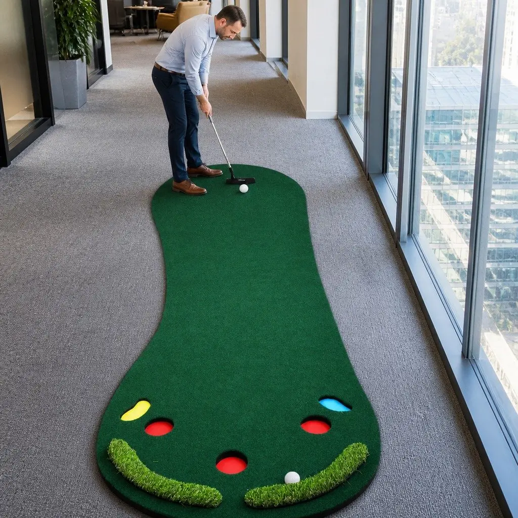 Golf Putting Mat 3M Practice Indoor Portable Outdoor Backyard Training Game
