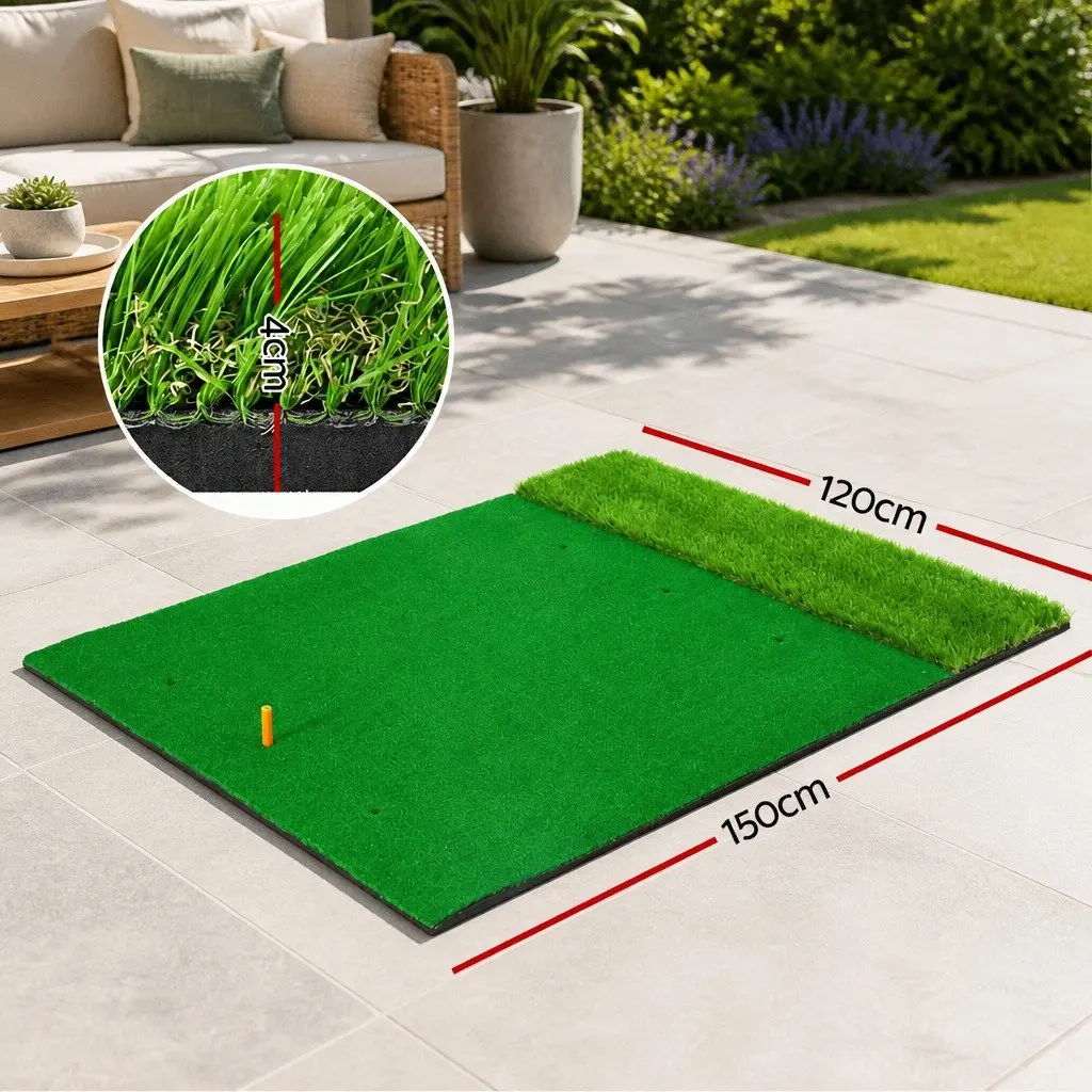 Golf Hitting Mat 2 in 1 Portable Driving Range Practice Training Aid Indoor