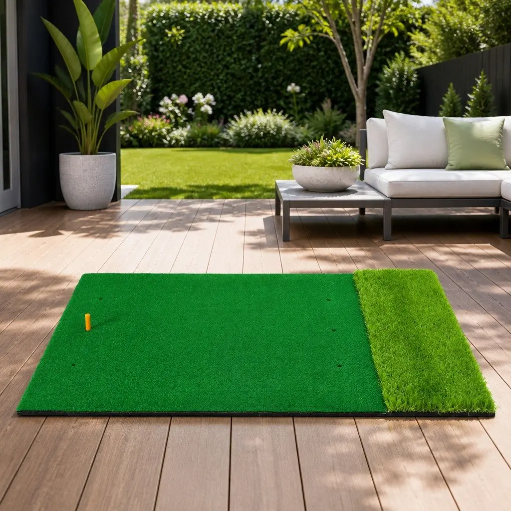Golf Hitting Mat 2 in 1 Portable Driving Range Practice Training Aid Indoor