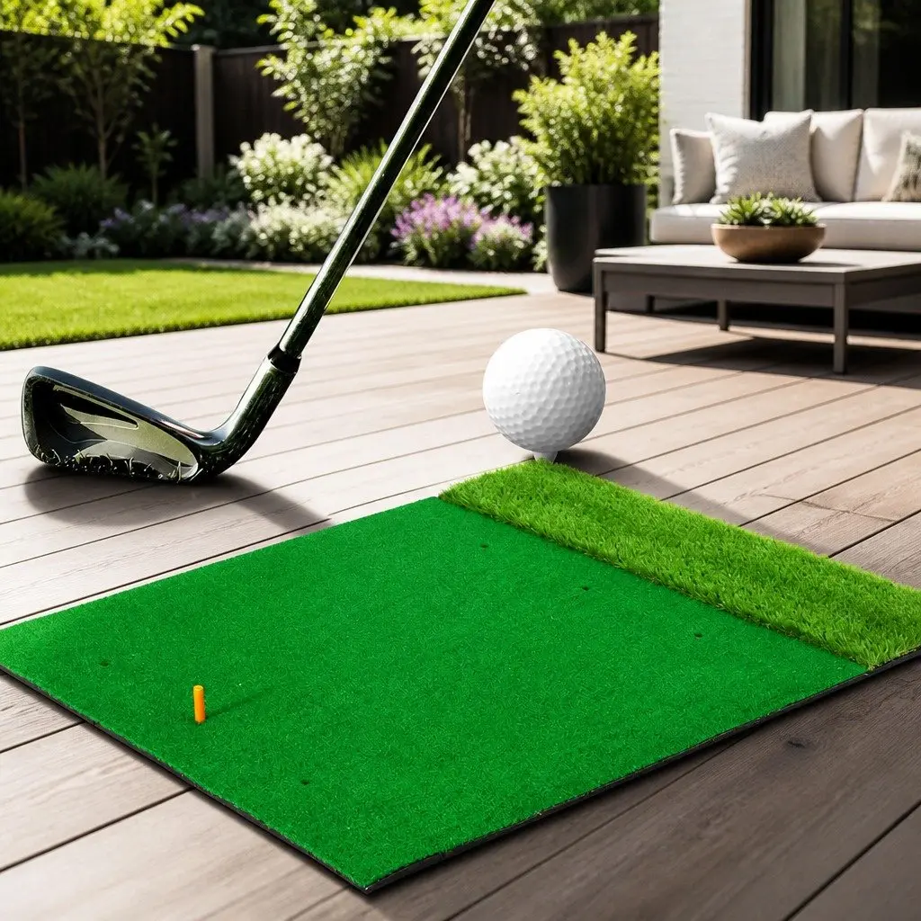 Golf Hitting Mat 2 in 1 Portable Driving Range Practice Training Aid Indoor