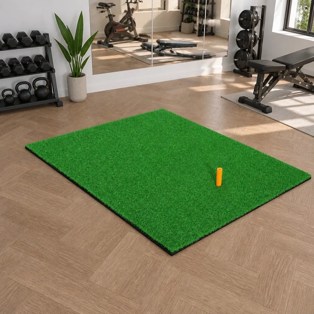 Golf Hitting Practice Mat Portable Driving Range Training Aid 80x60cm Green