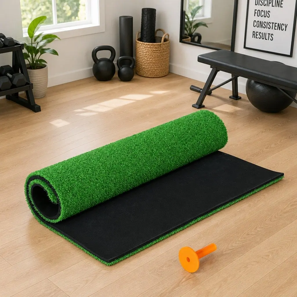 Golf Hitting Practice Mat Portable Driving Range Training Aid 80x60cm Green