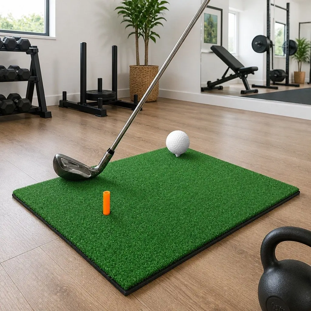 Golf Hitting Practice Mat Portable Driving Range Training Aid 80x60cm Green