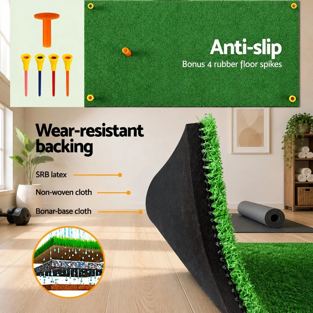 Golf Hitting Mat Training Aid Portable 60x30cm Green