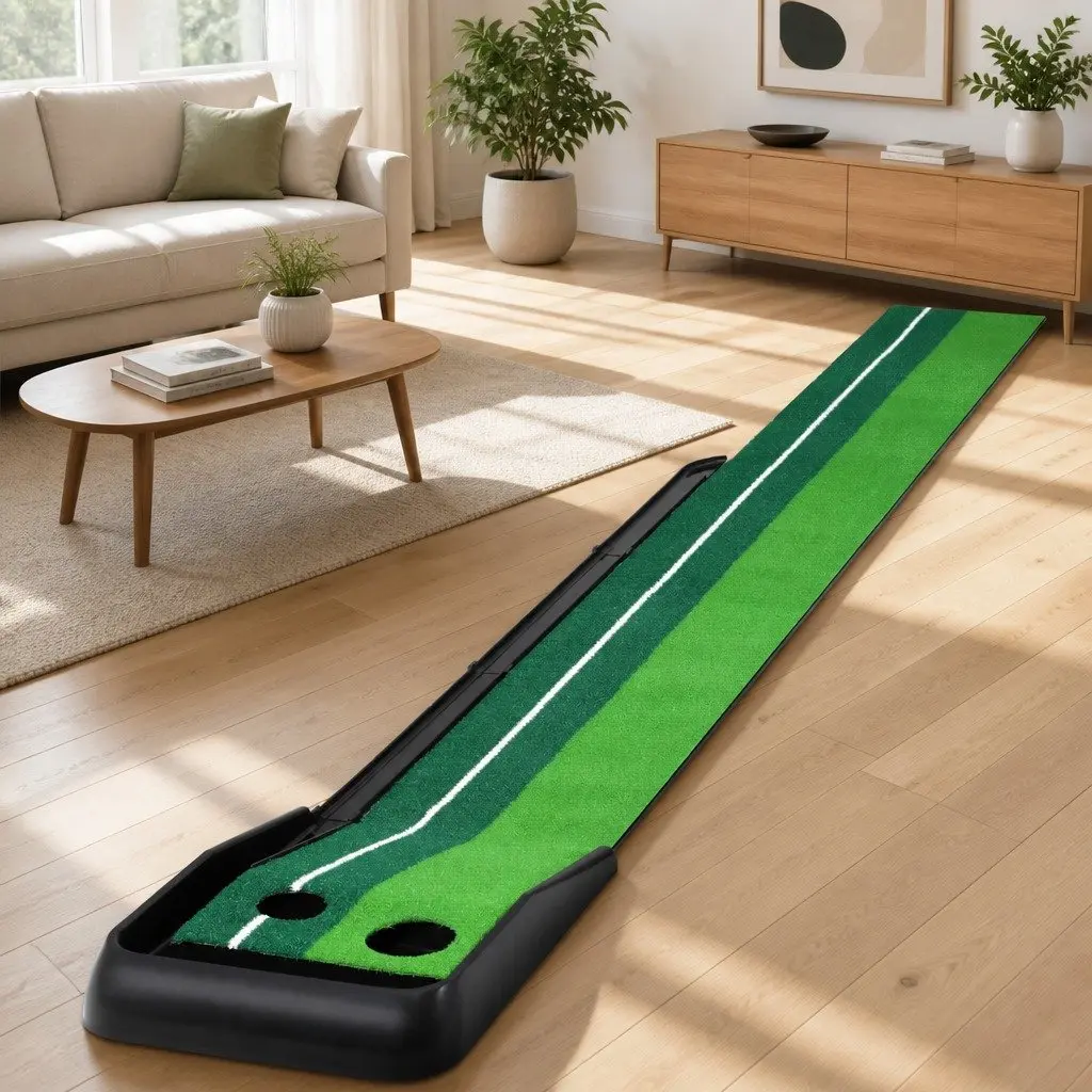 Golf Putting Mat 3M Practice Training Auto Track Portable Foldable Home