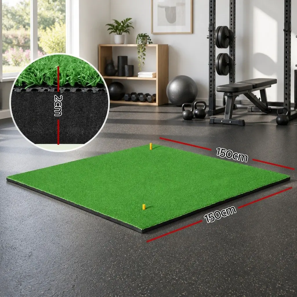 Golf Hitting Mat 150x150cm Portable Driving Range Practice Training Grass