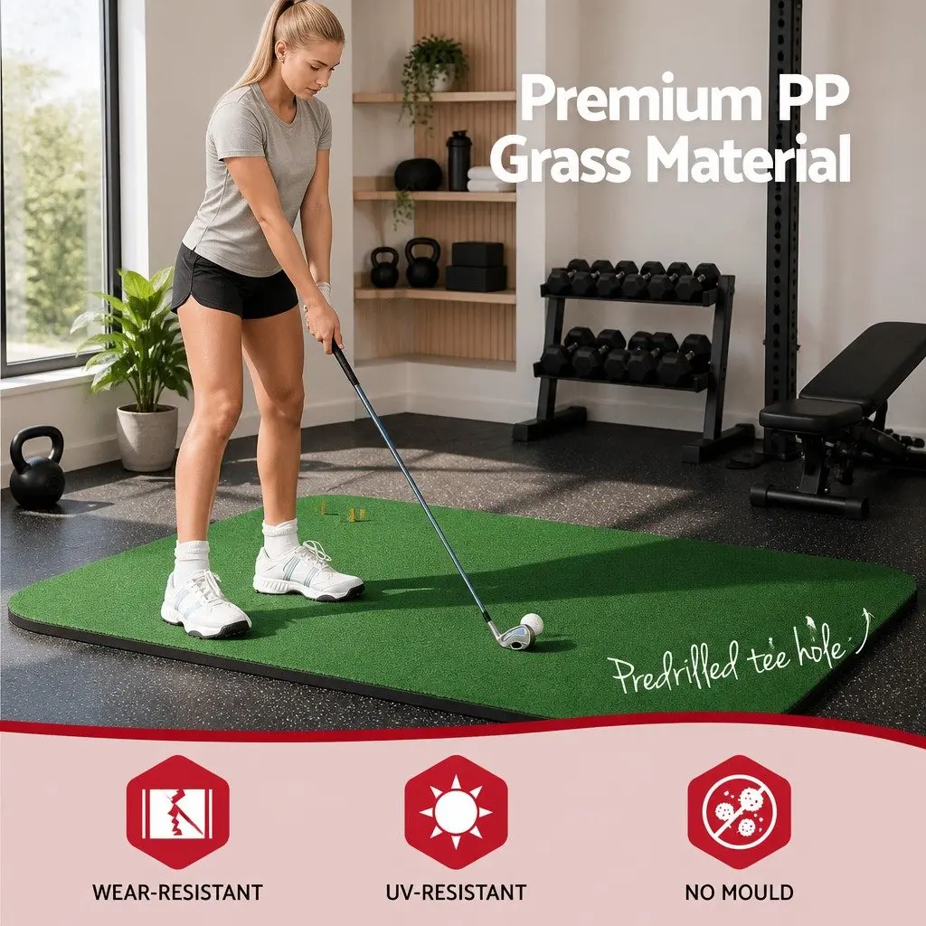 Golf Hitting Mat 150x150cm Portable Driving Range Practice Training Grass