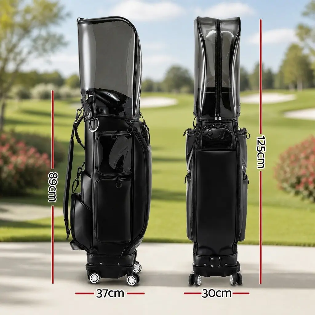 Golf Cart Bag Rolling Organiser Buggy 37cm x 30cm x 125cm Black