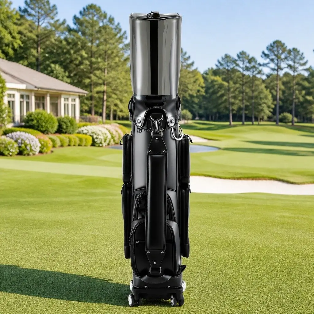Golf Cart Bag Rolling Organiser Buggy 37cm x 30cm x 125cm Black