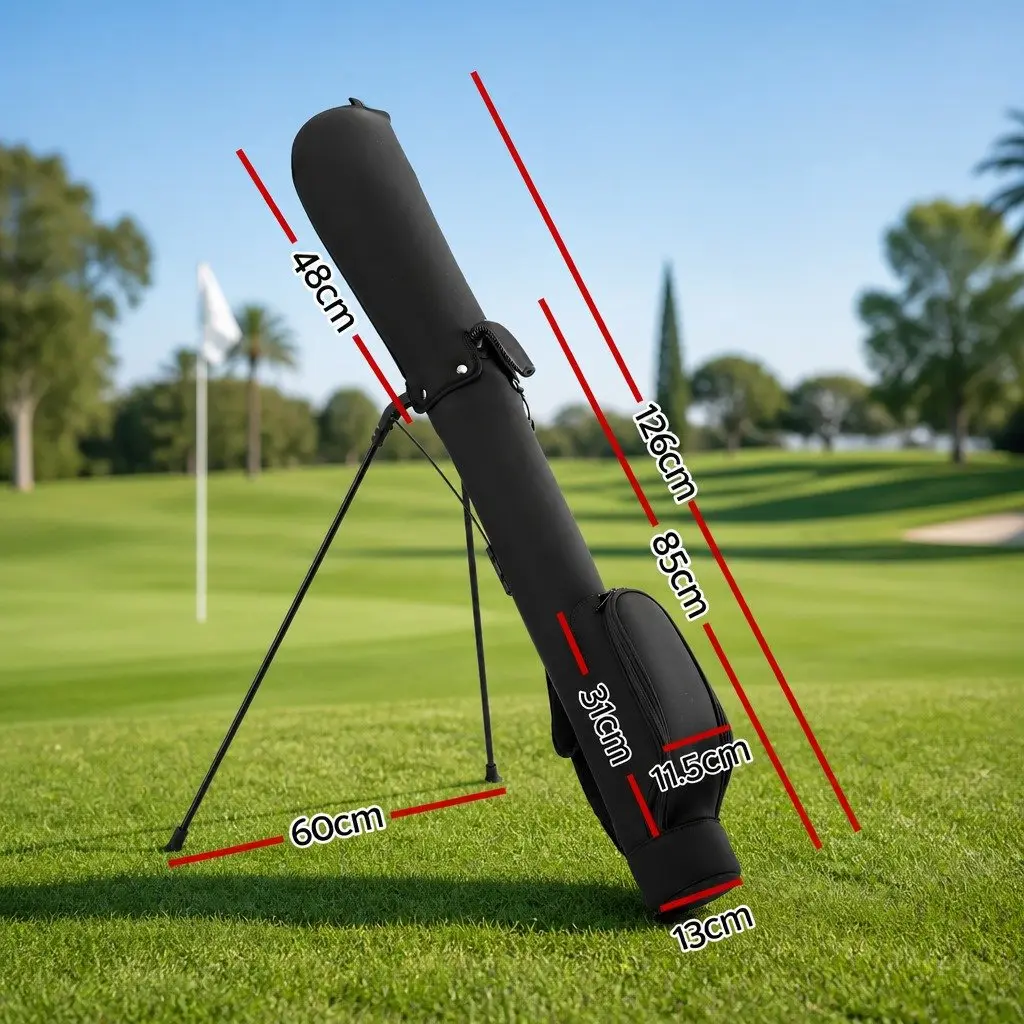 Golf Stand Bag Lightweight Pitch Putt Portable Compact Black