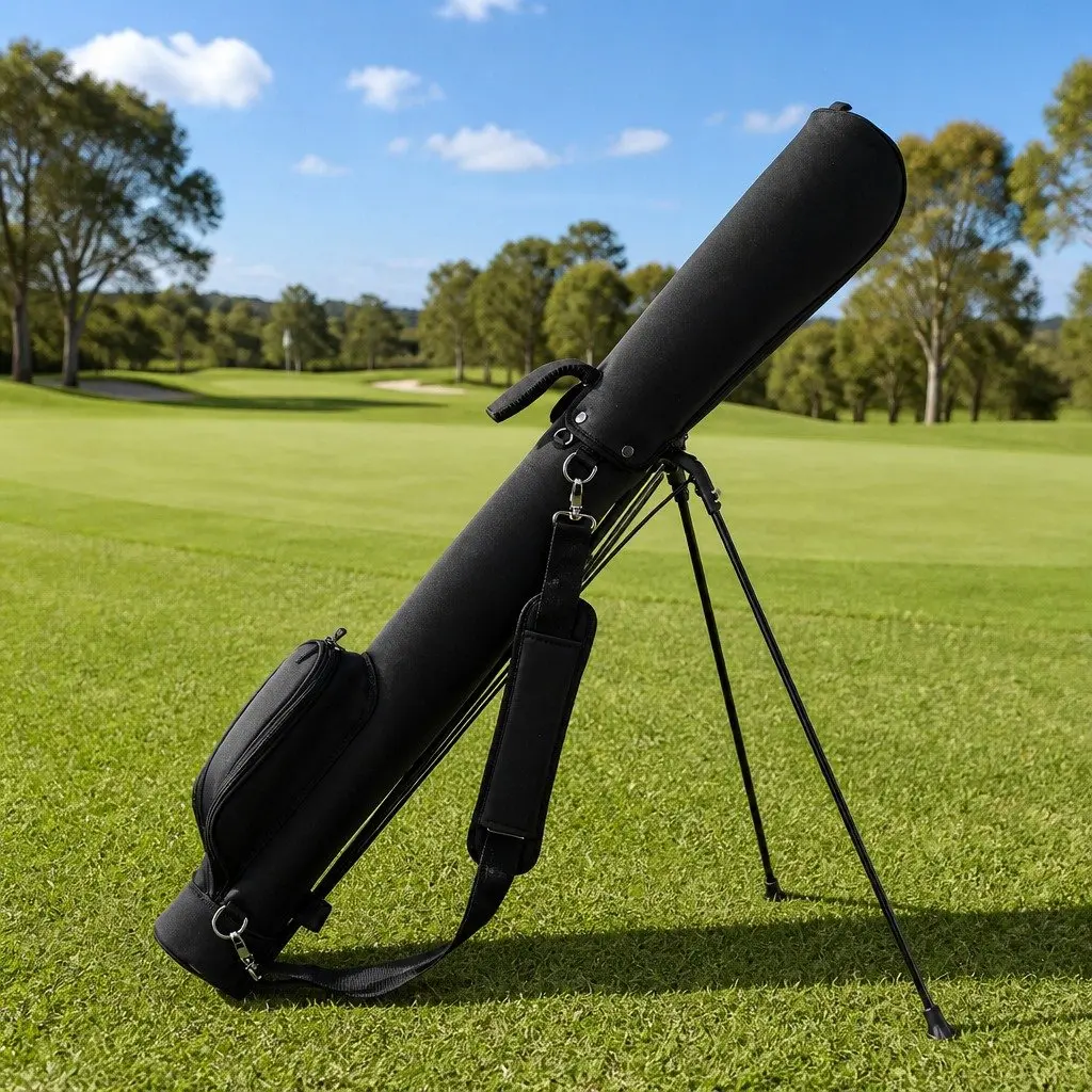 Golf Stand Bag Lightweight Pitch Putt Portable Compact Black
