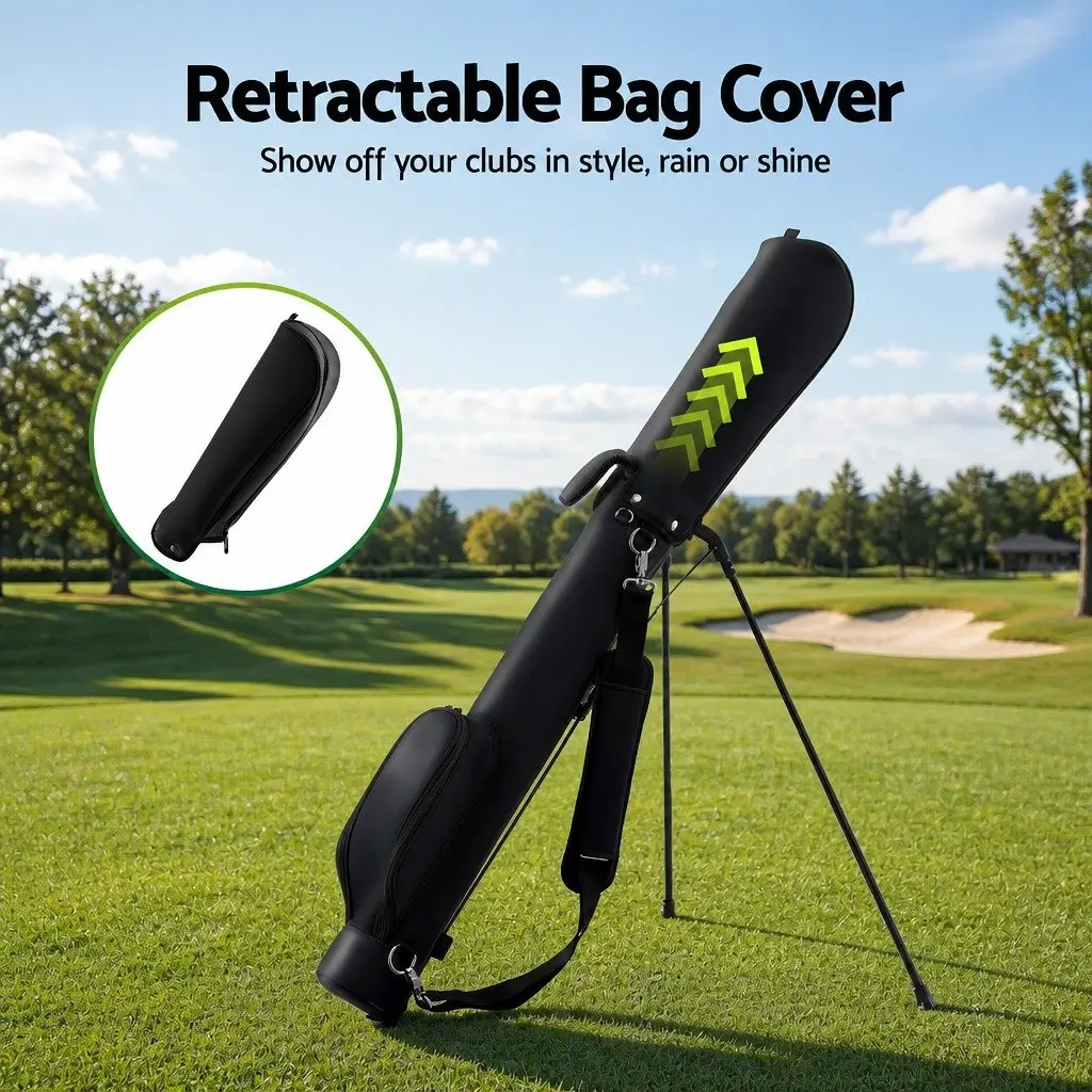 Golf Stand Bag Lightweight Pitch Putt Portable Compact Black