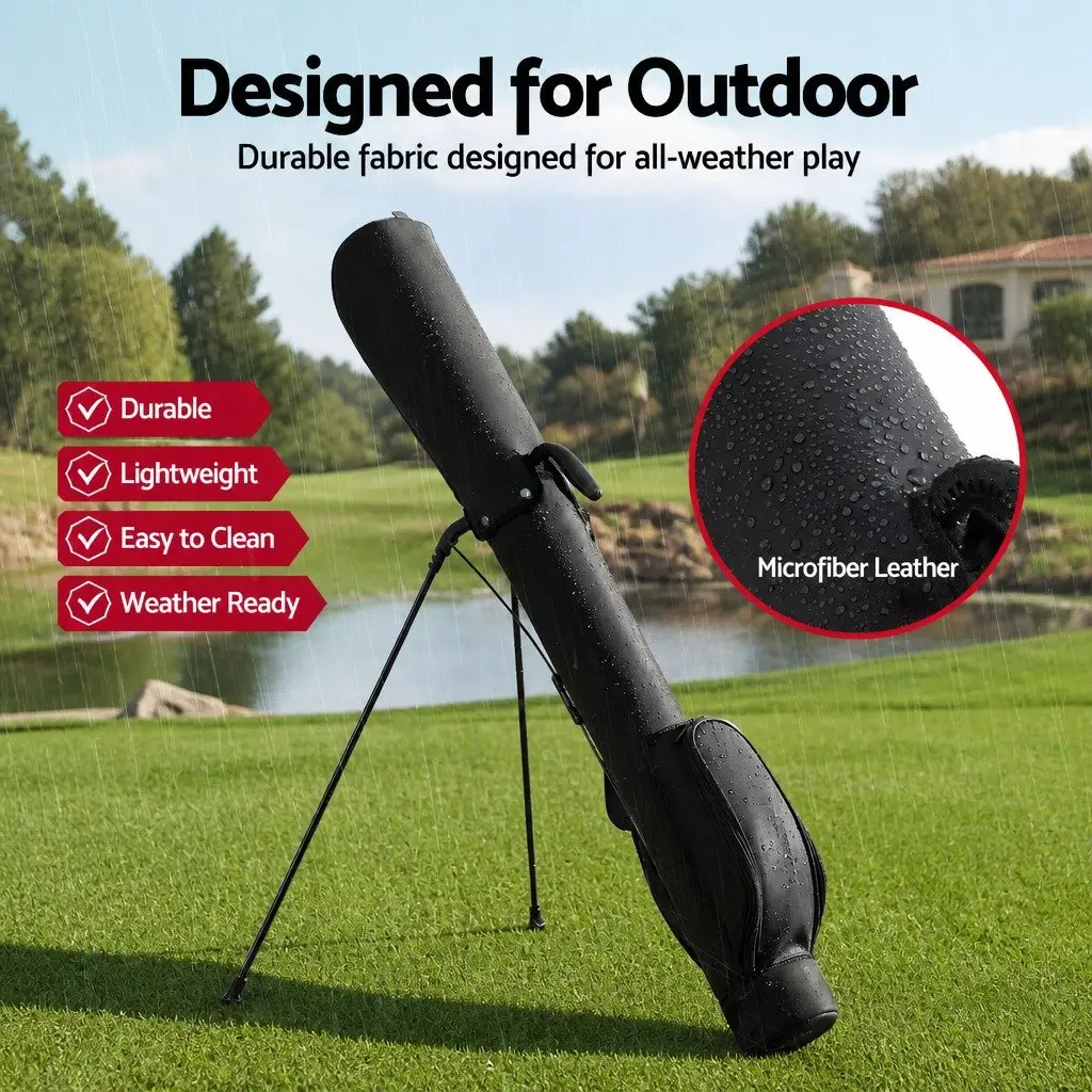 Golf Stand Bag Lightweight Pitch Putt Portable Compact Black