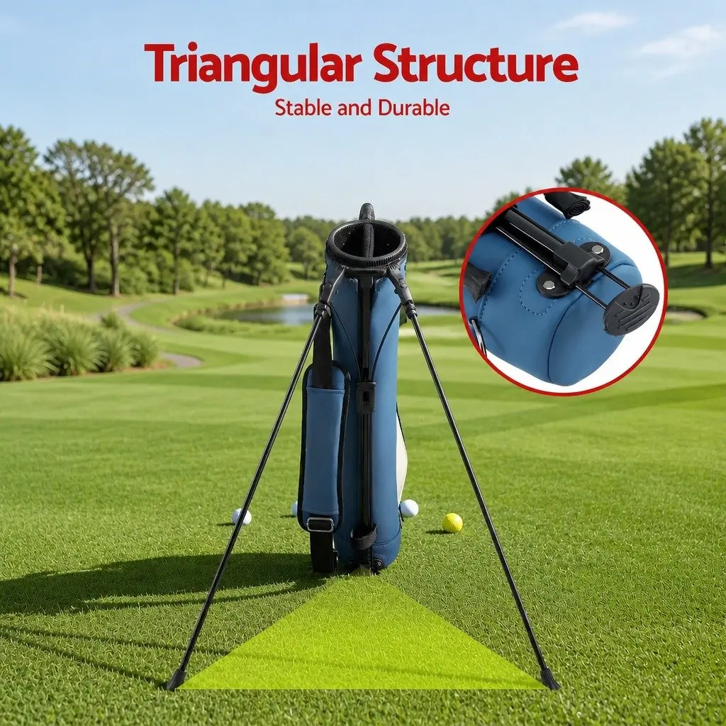 Golf Stand Bag Lightweight Sunday Pitch And Putt Carry Compact Design Blue