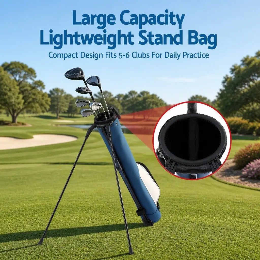 Golf Stand Bag Lightweight Sunday Pitch And Putt Carry Compact Design Blue