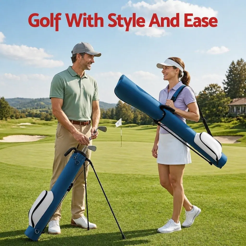 Golf Stand Bag Lightweight Sunday Pitch And Putt Carry Compact Design Blue