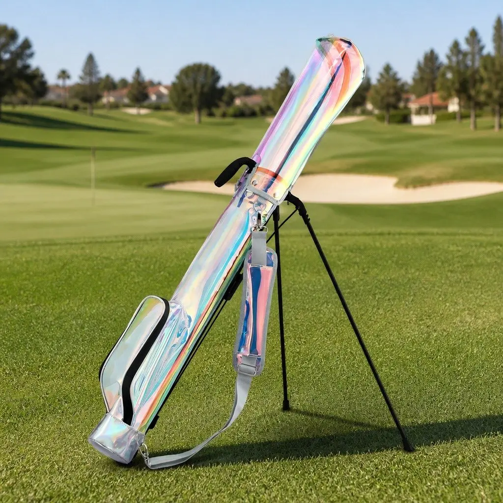 Golf Stand Bag Lightweight Pitch And Putt Carry Holographic Multicolour