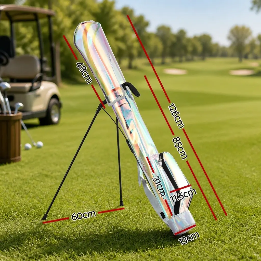 Golf Stand Bag Lightweight Pitch And Putt Carry Holographic Multicolour