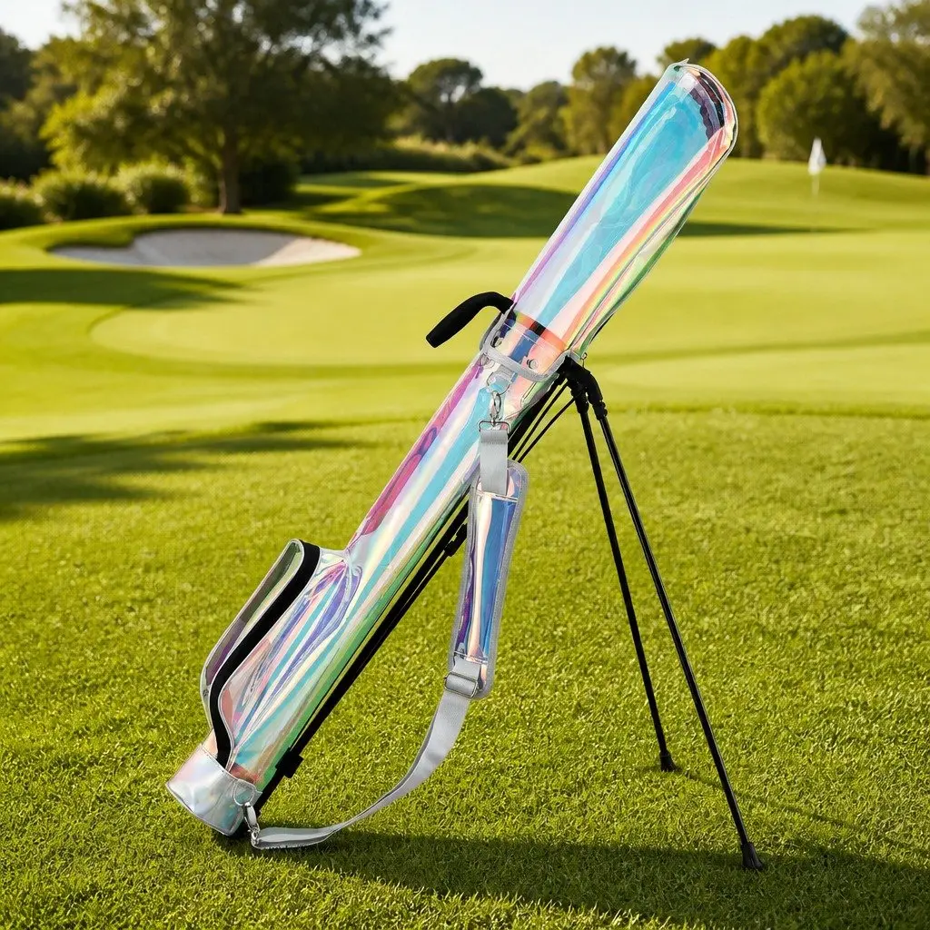 Golf Stand Bag Lightweight Pitch And Putt Carry Holographic Multicolour