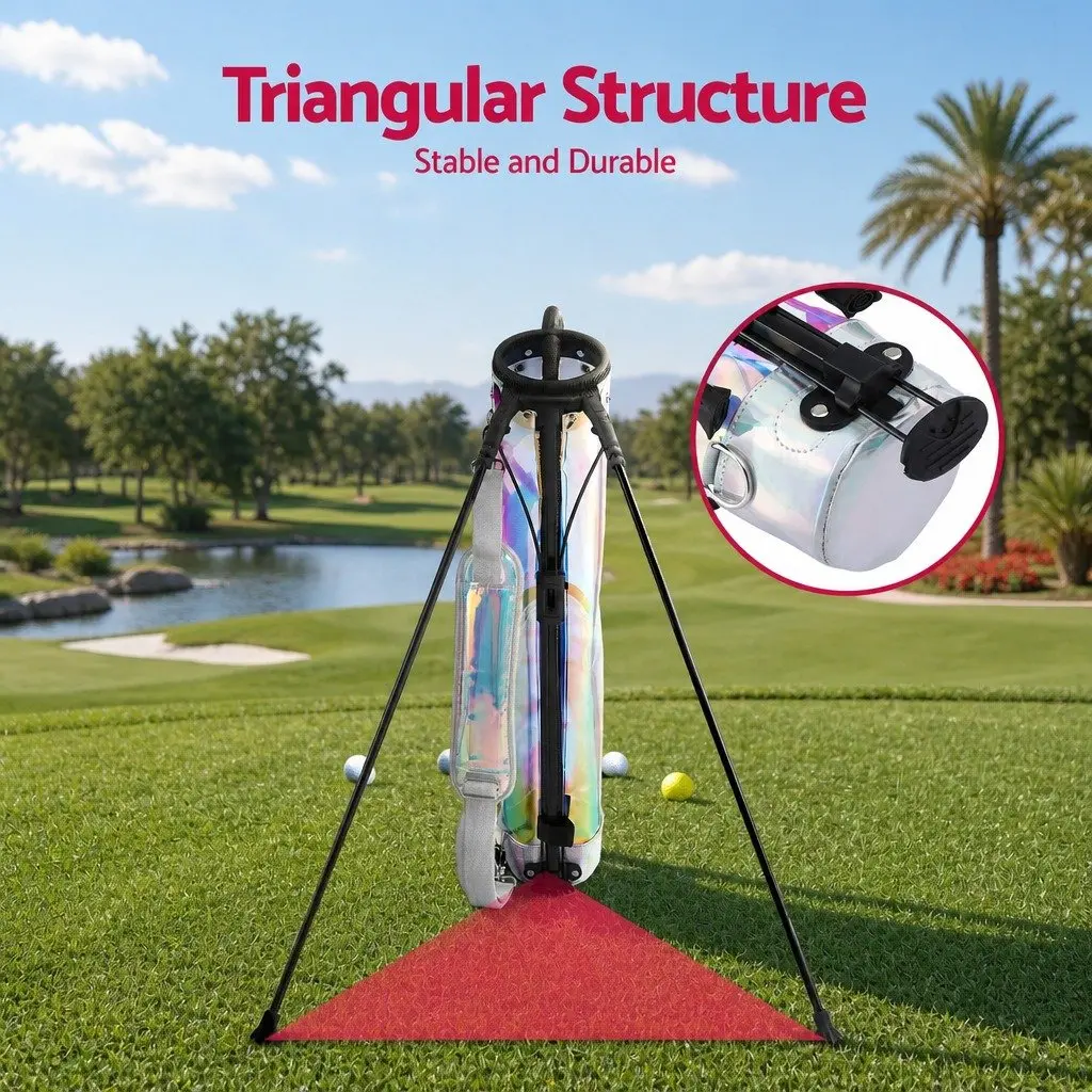 Golf Stand Bag Lightweight Pitch And Putt Carry Holographic Multicolour