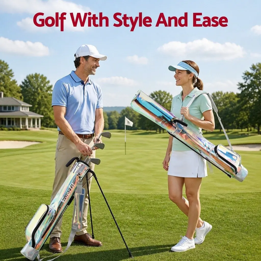 Golf Stand Bag Lightweight Pitch And Putt Carry Holographic Multicolour