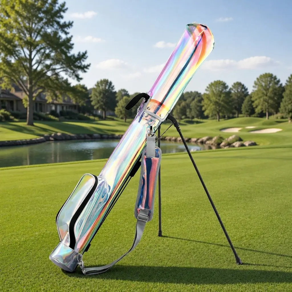 Golf Stand Bag Lightweight Pitch And Putt Carry Holographic Multicolour